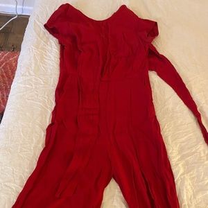 Red long jumpsuit